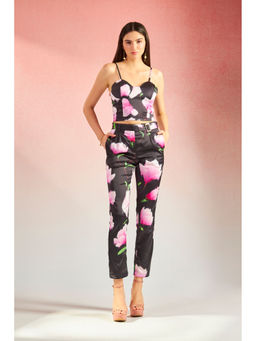 Virgio - Chic Lycra Satin Floral Co-ord (Set of 3)