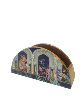 EXPRESSION GIFTING - Deep Blue Wooden Tissue Holder