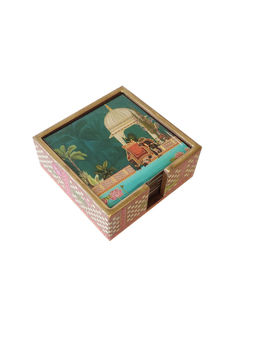 EXPRESSION GIFTING - Blue Wooden Coaster Set Of 6