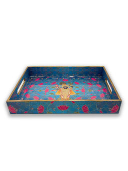 EXPRESSION GIFTING - Blue Wooden Rectangular Tray Set Of 2