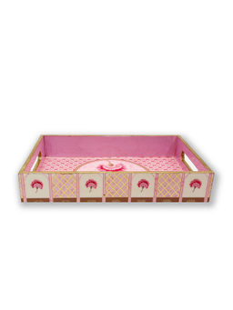 EXPRESSION GIFTING - Pink Wooden Rectangular Tray Set Of 2