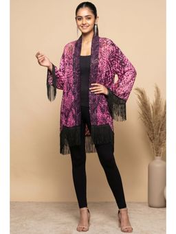 First Resort by Ramola Bachchan - Pink Animal Print Kimono