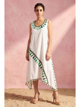 First Resort by Ramola Bachchan - Green A-line Tassel Dress