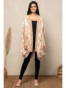 First Resort by Ramola Bachchan - Beige Animal Print Cape