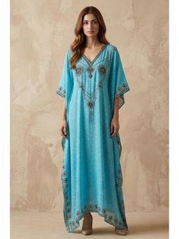 First Resort by Ramola Bachchan - Blue Pearl Full Length Kaftan