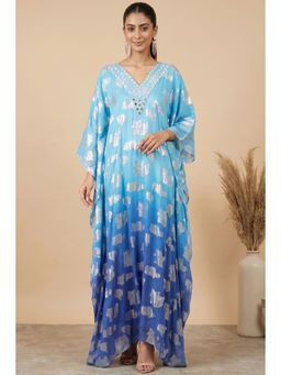 First Resort by Ramola Bachchan - Blue Ombre Full Length Kaftan