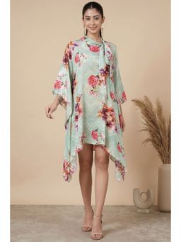 First Resort by Ramola Bachchan - Pastel Green And Pink Floral Top