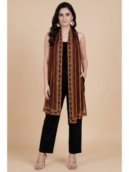 First Resort by Ramola Bachchan - Orange Python Print Stole