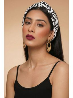 First Resort by Ramola Bachchan - White And Grey Zebra Print Headband