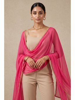 First Resort by Ramola Bachchan - Magenta Dupatta