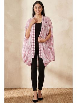 First Resort by Ramola Bachchan - Pink Animal Print Cape