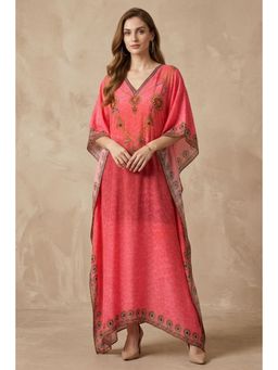 First Resort by Ramola Bachchan - Hot Pink Pearl Full Length Kaftan