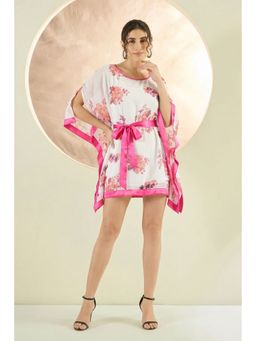First Resort by Ramola Bachchan - Pink Floral Kaftan Tunic