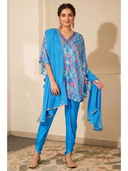 First Resort by Ramola Bachchan - Paisley Tunic With Tulip Pants And Dupatta (Set of 3)
