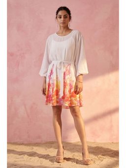 First Resort by Ramola Bachchan - Pink And Red Floral Dress (Set of 2)