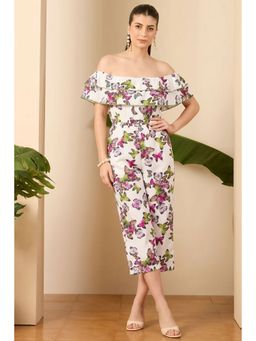 First Resort by Ramola Bachchan - White Ruffled Jumpsuit