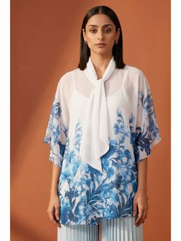 First Resort by Ramola Bachchan - White Floral Top