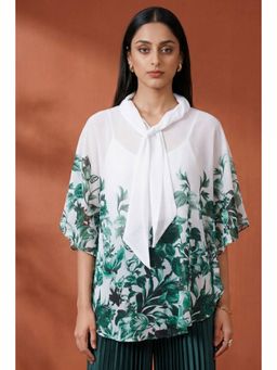 First Resort by Ramola Bachchan - White Floral Top
