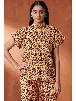 First Resort by Ramola Bachchan - Brown Animal Print Top