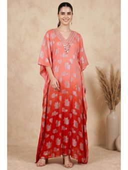 First Resort by Ramola Bachchan - Pink Ombre Full Length Kaftan