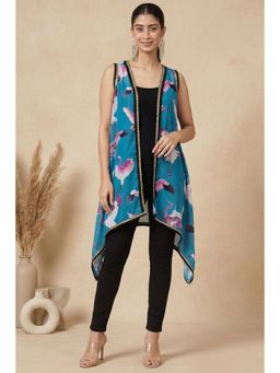 First Resort by Ramola Bachchan - Blue Flamingo Shrug