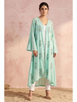 First Resort by Ramola Bachchan - Green Embellished Coat Dress
