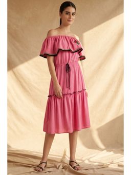 First Resort by Ramola Bachchan - Pink Ruffled Dress
