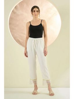 First Resort by Ramola Bachchan - White Summer Pants