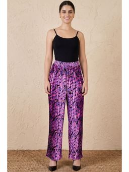 First Resort by Ramola Bachchan - Pink Camouflage Print Knife Pleated Palazzo