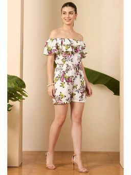First Resort by Ramola Bachchan - Multicoloured Ruffled Playsuit