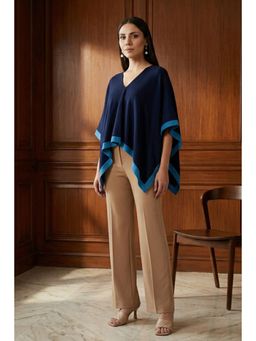 First Resort by Ramola Bachchan - Dark Blue Short Cashmere Jacket