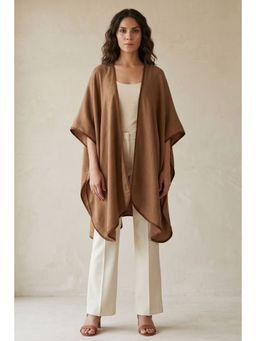 First Resort by Ramola Bachchan - Brown Cashmere Jacket