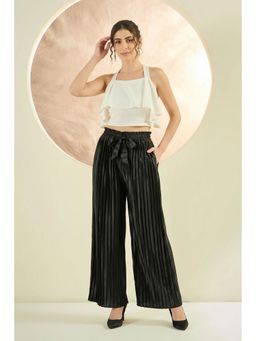 First Resort by Ramola Bachchan - Black Pleated Palazzo