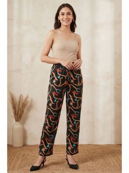 First Resort by Ramola Bachchan - Black Chain Print Pant