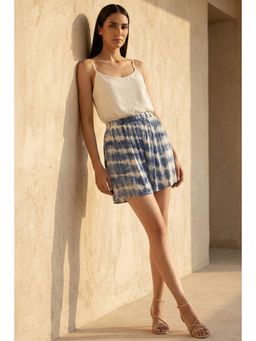First Resort by Ramola Bachchan - Blue Tie Dye Shorts