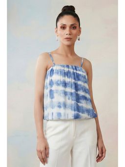 First Resort by Ramola Bachchan - Blue Tie Dye Top