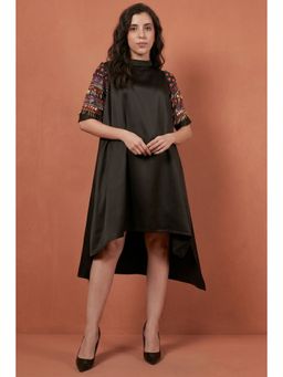 First Resort by Ramola Bachchan - Black Crystal Embroidered Asymmetrical Dress