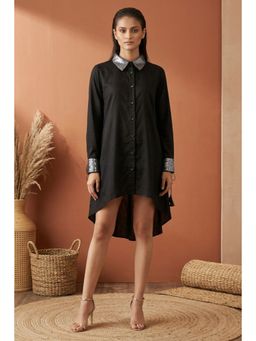 First Resort by Ramola Bachchan - Black Sequined Shirt Dress
