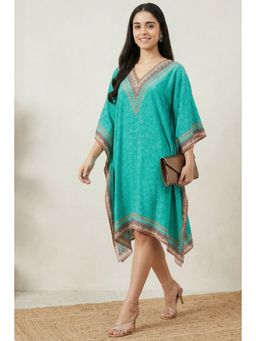 First Resort by Ramola Bachchan - Green Pearl Kaftan Dress