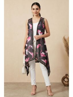 First Resort by Ramola Bachchan - Black Flamingo Shrug