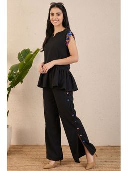 First Resort by Ramola Bachchan - Black Co-Ord (Set of 2)