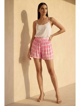 First Resort by Ramola Bachchan - Women's Pink Rayon Tie-Dye Shorts
