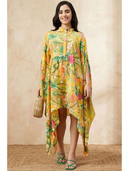 First Resort by Ramola Bachchan - Womens Yellow Viscose Floral Tunic