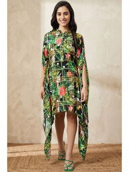 First Resort by Ramola Bachchan - Womens Green Viscose Floral Tunic
