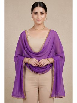 First Resort by Ramola Bachchan - Women's Purple Georgette Dupatta