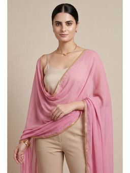 First Resort by Ramola Bachchan - Women's Pink Georgette Dupatta