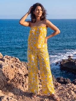 AOBA - Women Strapless Straight Co-Ord Set