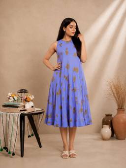 Mud spire - Periwinkle Blue Midi Dress