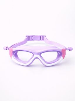 Little Surprise Box - White Bordered Purple UV Protection Leakproof Design Swim Goggles
