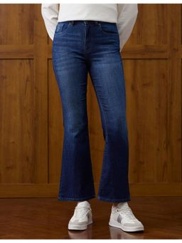 U.S. POLO ASSN. - Women Blue Solid Whiskered Bootcut Fit Jeans